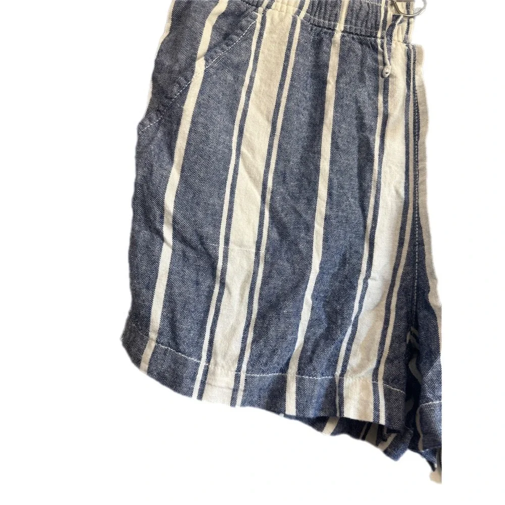 Old Navy Striped Shorts Kids XXL (18)‎ Blue White Excellent Linen Blend Casual
